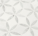 La Fleur Bianco Dolomite with Carrara Floral Marble Polished Pattern for Floor and Wall Tile, Kitchen Backsplash, Accent Wall Tile - 5 Sheet Pack Set(3.1 Sq.ft)